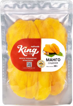 Манго натуральный KING, 500 г Манго натуральный KING, 500 г, фрукты, сладости, снеки