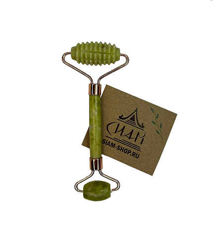 Роликовый массажер с шипами, нефрит, натуральный камень, массажёры, скребки