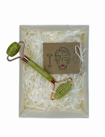 Роликовый массажер с шипами, нефрит, натуральный камень, массажёры, скребки